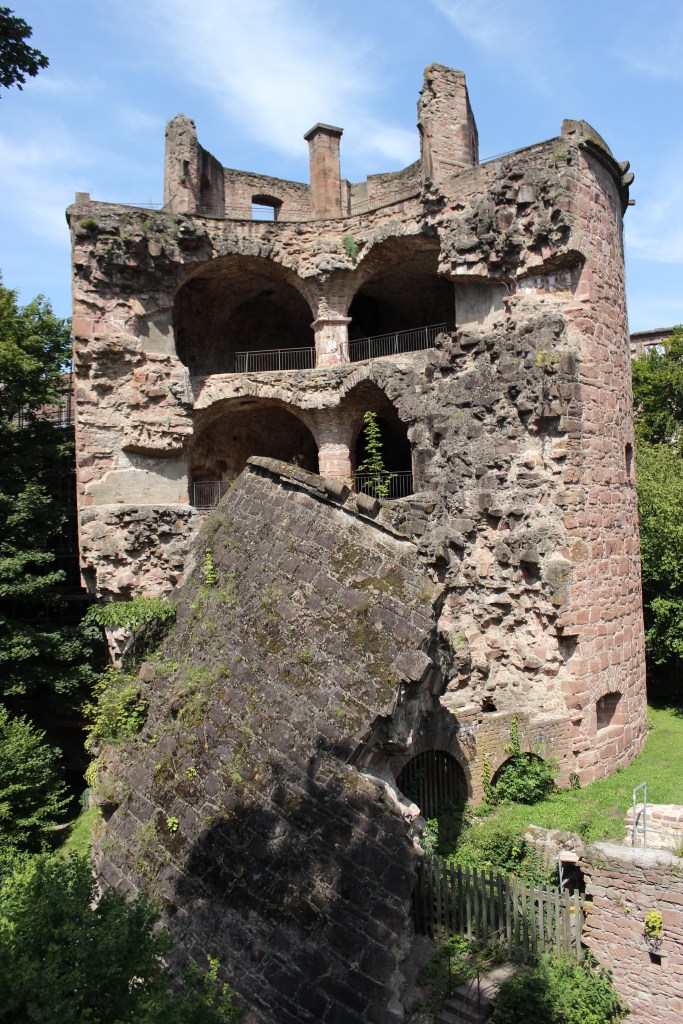 The Fat Tower of Heidelberg Castle, destroyed when lightning ignited the gun powder stored within.