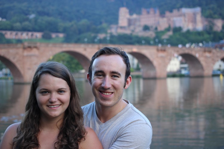 On the riverbank during the Golden Hour on our last night in Heidelberg.